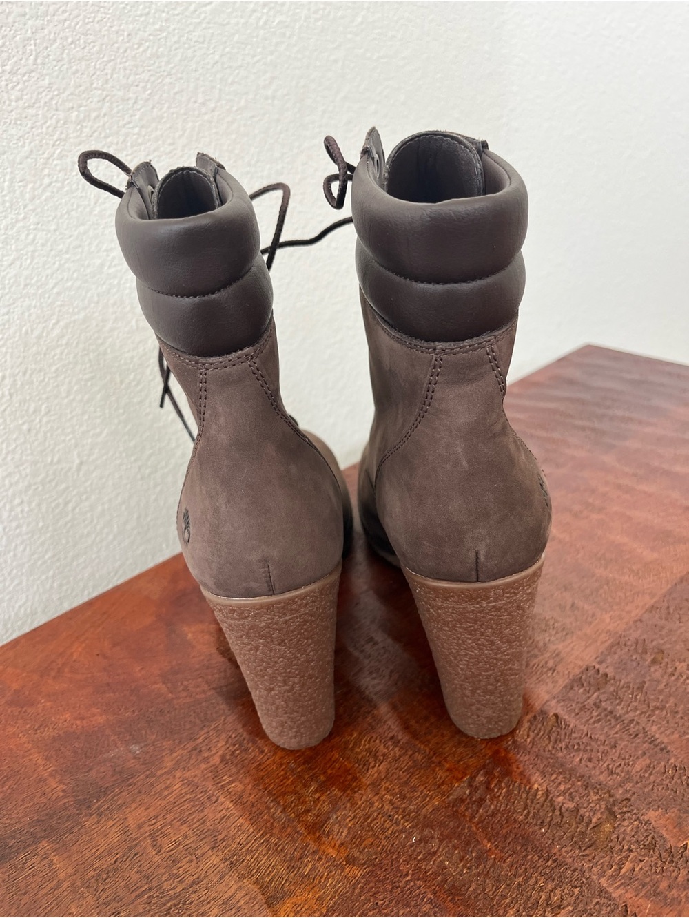 Timberland Ortholite Brown Leather Combat Hiking High Heel Western Boots sz 11 - Picture 4 of 14